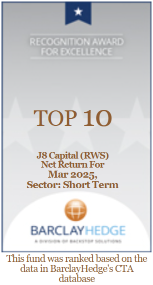 Top 10, ranked #7 for March 2025, Barclay Hedge